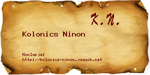 Kolonics Ninon névjegykártya